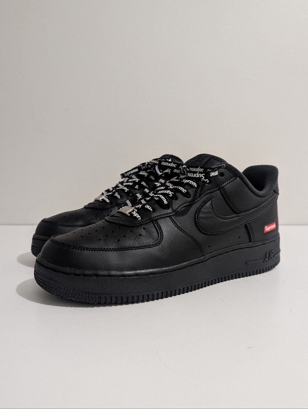 Nike Air Force 1 Low SP Supreme Box Logo Black Sneakers CU9225-001 Men's Size 9